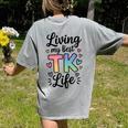 Transitional Kindergarten TK Teacher Women's Comfort Colors T-Shirt Back Print Grey Transitional Kindergarten TK Teacher Women's Comfort Colors T-Shirt Back Print Grey