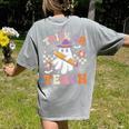 Trick Or Teach Groovy Teacher Halloween Retro Ghost Women's Comfort Colors T-Shirt Back Print Grey Trick Or Teach Groovy Teacher Halloween Retro Ghost Women's Comfort Colors T-Shirt Back Print Grey