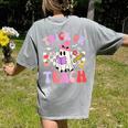Trick Or Teach Halloween Teacher Floral Ghost Groovy Women's Comfort Colors T-Shirt Back Print Grey Trick Or Teach Halloween Teacher Floral Ghost Groovy Women's Comfort Colors T-Shirt Back Print Grey
