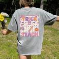 Trick Or Teach Retro Halloween Teacher Look Women's Comfort Colors T-Shirt Back Print Grey Trick Or Teach Retro Halloween Teacher Look Women's Comfort Colors T-Shirt Back Print Grey
