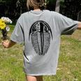 Trilobite Fossil Geology Teacher Student Geologist Women's Comfort Colors T-Shirt Back Print Grey