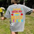 Twinning With My Bestie Teacher Boy Spirit Week Twin Day Women's Comfort Colors T-Shirt Back Print Grey Twinning With My Bestie Teacher Boy Spirit Week Twin Day Women's Comfort Colors T-Shirt Back Print Grey