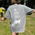 Un Deux Trois Cat Shirt French Teacher Women's Comfort Colors T-Shirt Back Print Grey Un Deux Trois Cat Shirt French Teacher Women's Comfort Colors T-Shirt Back Print Grey
