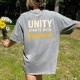 Unity Kindness Shirt Women Teachers Kids Unity Day Orange Women's Comfort Colors T-Shirt Back Print Grey