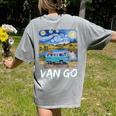 Van Go Retro Vanlife Art Teacher Women's Comfort Colors T-Shirt Back Print Grey