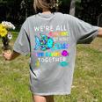 We'Re All Different But We Swim Together Elementary Teacher Women's Comfort Colors T-Shirt Back Print Grey We'Re All Different But We Swim Together Elementary Teacher Women's Comfort Colors T-Shirt Back Print Grey