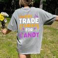 Will Trade Students For Candy Cute Halloween Costume Teacher For Men Women Kids Women's Comfort Colors T-Shirt Back Print Grey