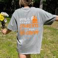 Will Trade Students For Candy Halloween Costume Teacher Women's Comfort Colors T-Shirt Back Print Grey