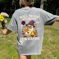 Will Trade Students For Candy Teacher Ghost Halloween Women's Comfort Colors T-Shirt Back Print Grey Will Trade Students For Candy Teacher Ghost Halloween Women's Comfort Colors T-Shirt Back Print Grey