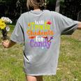 Will Trade Students For Candy Teacher Halloween Costume Women's Comfort Colors T-Shirt Back Print Grey Will Trade Students For Candy Teacher Halloween Costume Women's Comfort Colors T-Shirt Back Print Grey