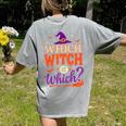 Which Witch Is Which Halloween For Women Men English Teacher Women's Comfort Colors T-Shirt Back Print Grey Which Witch Is Which Halloween For Women Men English Teacher Women's Comfort Colors T-Shirt Back Print Grey