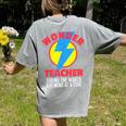 Wonder Teacher Costume Shirt Teacher Halloween Costume Tee Women's Comfort Colors T-Shirt Back Print Grey