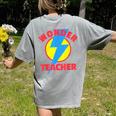 Wonder Teacher Teacher Halloween Tshirt Women's Comfort Colors T-Shirt Back Print Grey Wonder Teacher Teacher Halloween Tshirt Women's Comfort Colors T-Shirt Back Print Grey