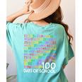 100th Day Of School Teacher Kids 100 Days Math Numbers Women's Comfort Colors T-Shirt Back Print Chalky Mint