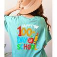 100th Day Of School Teachers Kids Happy 100 Days Women's Comfort Colors T-Shirt Back Print Chalky Mint