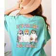 1st Grade Boo Crew Groovy Halloween Floral Ghost Kid Teacher Women's Comfort Colors T-Shirt Back Print Chalky Mint 1st Grade Boo Crew Groovy Halloween Floral Ghost Kid Teacher Women's Comfort Colors T-Shirt Back Print Chalky Mint