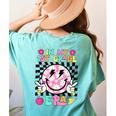 In My 1st Grade Era Smile Face Back To School Teacher Kid Women's Comfort Colors T-Shirt Back Print Chalky Mint