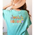 2nd Second Grade Teacher Wildflower Back To School Floral Women's Comfort Colors T-Shirt Back Print Chalky Mint