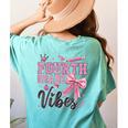 4th Fourth Grade Vibes Back To School Coquette Teacher Girl Women's Comfort Colors T-Shirt Back Print Chalky Mint 4th Fourth Grade Vibes Back To School Coquette Teacher Girl Women's Comfort Colors T-Shirt Back Print Chalky Mint