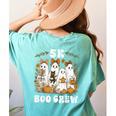 5K Boo Crew Halloween Teacher K5 Floral Ghost Trick Or Teach Women's Comfort Colors T-Shirt Back Print Chalky Mint 5K Boo Crew Halloween Teacher K5 Floral Ghost Trick Or Teach Women's Comfort Colors T-Shirt Back Print Chalky Mint