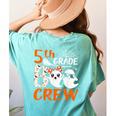 5th Grade Boo Crew Teachers Students Ghost Halloween Women's Comfort Colors T-Shirt Back Print Chalky Mint