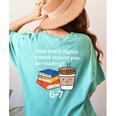 67 Meme English Teacher Reading Book Lover Humor Women's Comfort Colors T-Shirt Back Print Chalky Mint