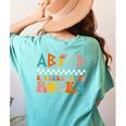 ABCD Kindergarten Rocks Back To School Teacher Kindergarten Women's Comfort Colors T-Shirt Back Print Chalky Mint