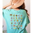Alphabet Animals Back To School Pre-K Kindergarten Teacher Women's Comfort Colors T-Shirt Back Print Chalky Mint