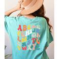 Alphabet Hi Back To School ABC Pre K Kindergarten Teacher Women's Comfort Colors T-Shirt Back Print Chalky Mint