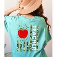 American Flag Camouflage Teacher Patriotic 4th Of July Women's Comfort Colors T-Shirt Back Print Chalky Mint