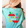 Attendance Matters Teacher Apple For Back To School Women's Comfort Colors T-Shirt Back Print Chalky Mint Attendance Matters Teacher Apple For Back To School Women's Comfort Colors T-Shirt Back Print Chalky Mint
