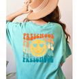 Back To School Groovy Smile Preschool Teachers Students Kids Women's Comfort Colors T-Shirt Back Print Chalky Mint