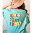 Back To School Hooray It's Art Day Art Teacher Artist Women's Comfort Colors T-Shirt Back Print Chalky Mint