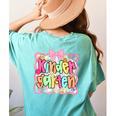 Back To School Kindergarten Preppy Teacher Girl Women's Comfort Colors T-Shirt Back Print Chalky Mint