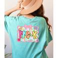 Back To School Pre-K Preppy Teacher Girl Women's Comfort Colors T-Shirt Back Print Chalky Mint