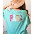 Back To School Teacher Para Preppy Checkered Para Life Women's Comfort Colors T-Shirt Back Print Chalky Mint Back To School Teacher Para Preppy Checkered Para Life Women's Comfort Colors T-Shirt Back Print Chalky Mint