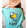 Bee Kind Bumble Bee Anti Bullying Teacher Kindness Matters Women's Comfort Colors T-Shirt Back Print Chalky Mint