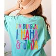 I Am Bilingual I Haha And Jaja Latina Latino Spanish Teacher Women's Comfort Colors T-Shirt Back Print Chalky Mint I Am Bilingual I Haha And Jaja Latina Latino Spanish Teacher Women's Comfort Colors T-Shirt Back Print Chalky Mint