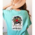 Bleached Teacher Para Life Paraprofessional Cute Messy Bun For Men Women Girls Kids Women's Comfort Colors T-Shirt Back Print Chalky Mint