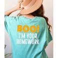 Boo I'm Your Homework Halloween Teacher Costume Women's Comfort Colors T-Shirt Back Print Chalky Mint