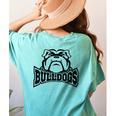 Bulldogs Teacher Student School Sports Fan Team Spirit Women's Comfort Colors T-Shirt Back Print Chalky Mint