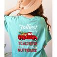 Bunch Of Teachers This Side Of The Nuthouse Xmas Women's Comfort Colors T-Shirt Back Print Chalky Mint Bunch Of Teachers This Side Of The Nuthouse Xmas Women's Comfort Colors T-Shirt Back Print Chalky Mint