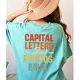 Capital Letters And Periods Bruh Teacher Grammar Kids Women's Comfort Colors T-Shirt Back Print Chalky Mint