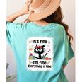 Cat It's Fine I'm Fine Everything Is Fine Teacher Life Women's Comfort Colors T-Shirt Back Print Chalky Mint Cat It's Fine I'm Fine Everything Is Fine Teacher Life Women's Comfort Colors T-Shirt Back Print Chalky Mint