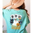 Chemistry Boo Ghost Element Of Surprise Science Teacher Tee Women's Comfort Colors T-Shirt Back Print Chalky Mint