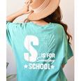 Christian Teacher S Is For Sunday School Essentials Women's Comfort Colors T-Shirt Back Print Chalky Mint