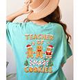 Christmas Teacher Of Smart Cookies Gingerbread Man Teaching Women's Comfort Colors T-Shirt Back Print Chalky Mint Christmas Teacher Of Smart Cookies Gingerbread Man Teaching Women's Comfort Colors T-Shirt Back Print Chalky Mint