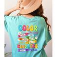 Color The World With Kindness Teachers Back To School Women's Comfort Colors T-Shirt Back Print Chalky Mint