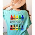 Colorful Crayon Kindergarten Team Tee For Teachers Students Men Women Kids Women's Comfort Colors T-Shirt Back Print Chalky Mint