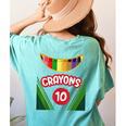 Crayon Box Fun Teacher Student Crayon Squad Halloween 2022 Women's Comfort Colors T-Shirt Back Print Chalky Mint